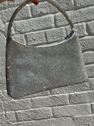 Urban expressions Crystal-Embellished Silver Evening Bag
