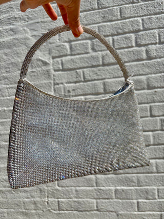 Urban expressions Crystal-Embellished Silver Evening Bag