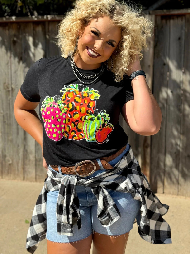 Callie Ann Neon Pumpkins Tee