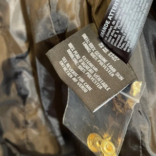 Cole Haan Black smooth lamb Leather woven shoulder Jacket size L