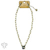 Enamel Chain Link Necklace w/Crystal Pendant