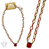 Enamel Chain Link Necklace w/Crystal Pendant