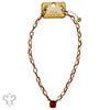 Enamel Chain Link Necklace w/Crystal Pendant