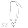 Silver Choker Necklace w/Rhinestone