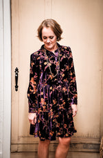 Katie Imperial Purple Floral Velvet Dress by Another Love