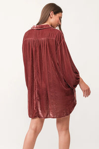 Dear John Leigh Maroon Velvet Dress