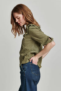 Another Love Kendall Pleated Top in Laurel Oak