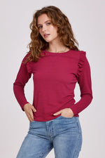 Camden Cranberry Ruffle Top by Another Love