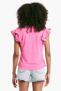 Another Love Oslo Petal Sleeve Pink Tuberose Top