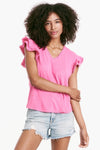 Another Love Oslo Petal Sleeve Pink Tuberose Top