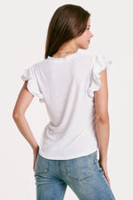 Another Love Oslo Petal Sleeve White Top