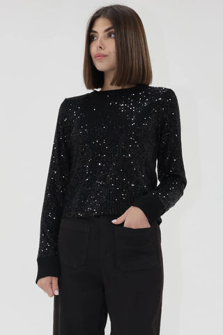 Another Love Black Nessa Sequin Top