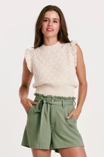 Another Love Mona Ruffle Cream Sweater