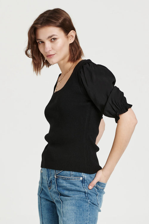 Lenore Square Neck Black Top by Another Love