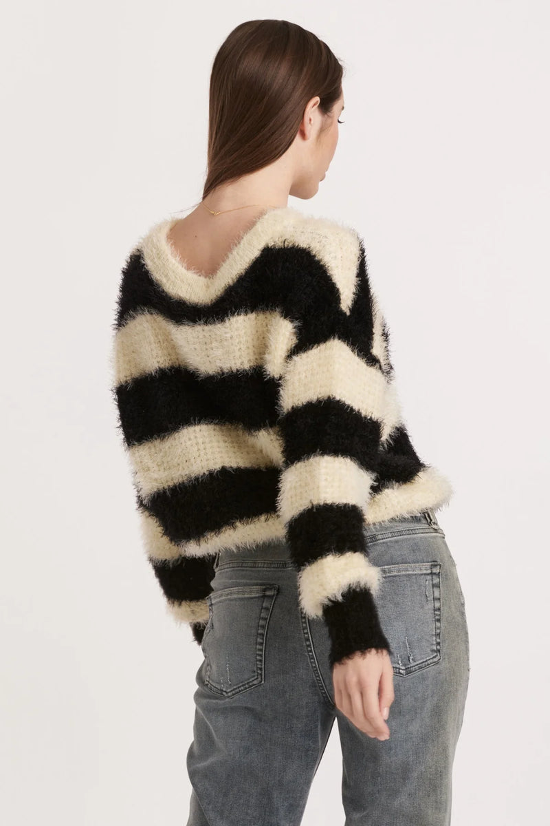 Another Love Isadora Black/Cream Striped Sweater