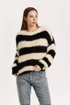 Another Love Isadora Black/Cream Striped Sweater