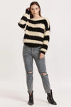 Another Love Isadora Black/Cream Striped Sweater