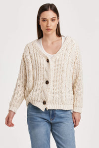 Another Love Robin Vintage Cream Chunky Knit Cardigan