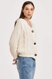 Another Love Robin Vintage Cream Chunky Knit Cardigan