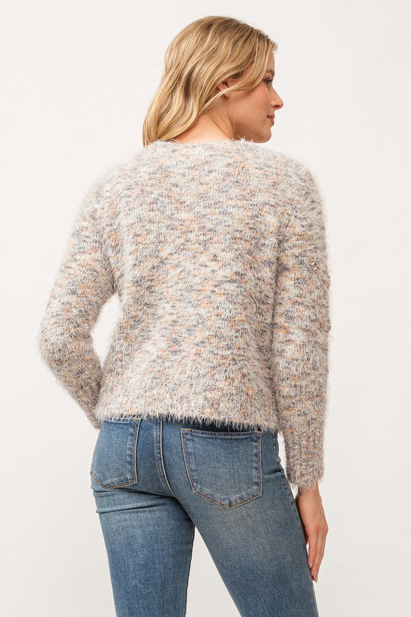 Another Love Serafina Snow Meadow Fuzzy Cardigan