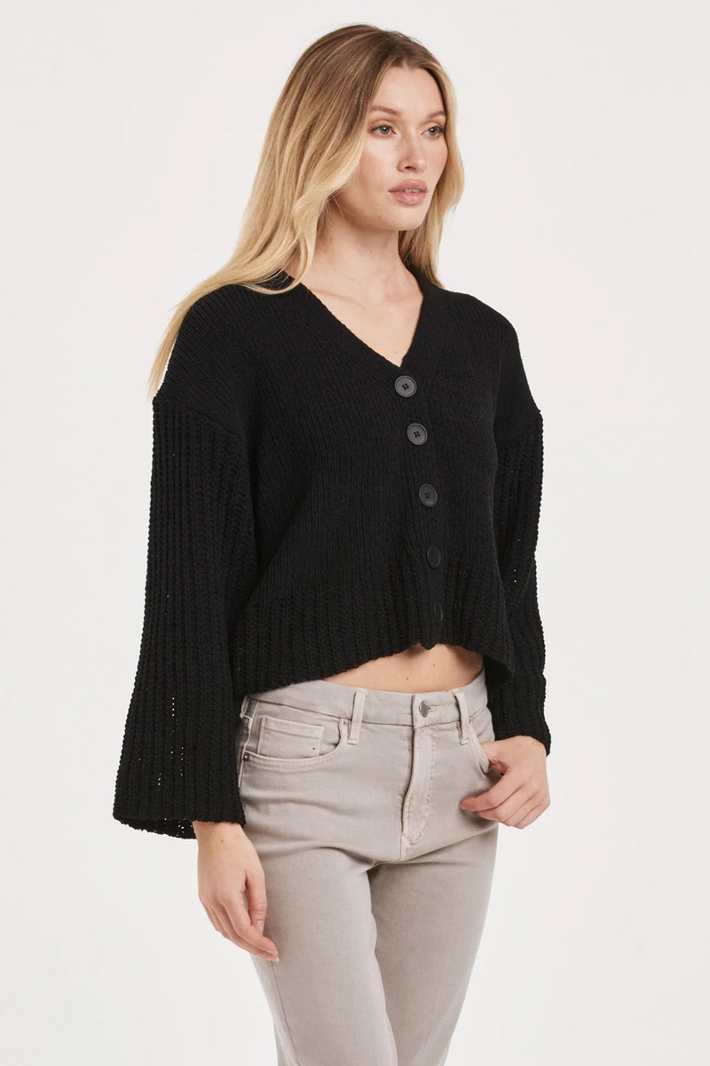 Another Love Samira Black Chunky Knit Cardigan