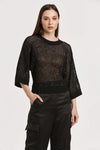 Another Love Rosalia Black Dolman Sleeve Sequin Sweater