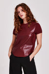 Elaina Vino Pleather Top by Another Love