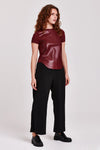 Elaina Vino Pleather Top by Another Love