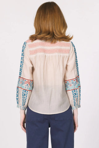 Another Love Makenna Almond Embroidery Top