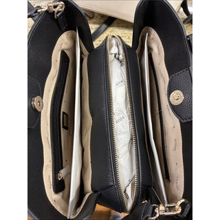 Guess lucci medium girlfriend Satchel black with Floral Charm