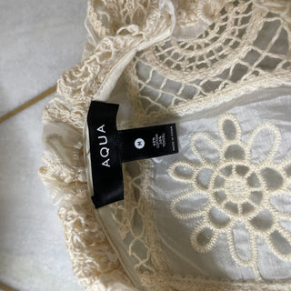 Aqua Cream Cropped Boxy Blouse Size M