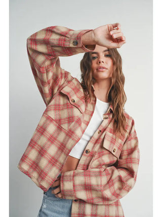 Red Plaid Shirt Jacket