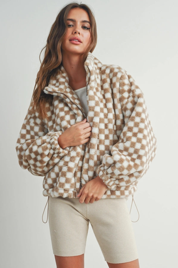 Checkered Teddy Jacket