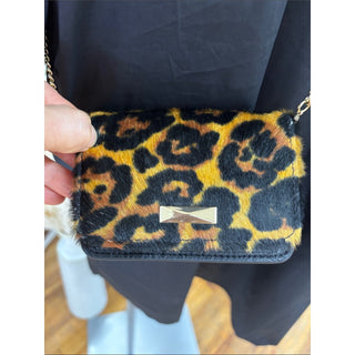 I.N.C. Leopard Print Haircalf Crossbody with Gold Chain