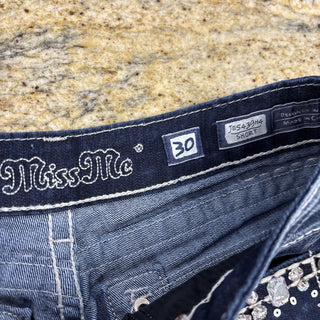 Miss Me Jeans Studs Gem Embroidered Shorts 30