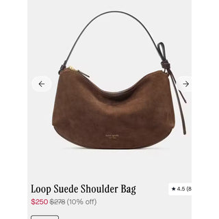 kate spade Brown Suede Crescent Shoulder Bag with Dark Brown Strap