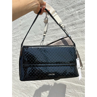 calvin klein Verne Signature Embossed Flap Shoulder Bag