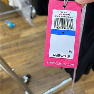 Vince Camuto Black Ruffle V-Neck Blouse Size XL