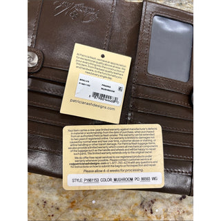 Patricia Nash prassa mushroom Bark Leaves Textured Wallet
