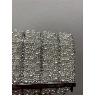 INC International Concepts Pearl-Embellished Clutch - White & Silver