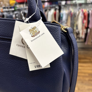 Giani Bernini Navy Pebbled Satchel Bag crossbody
