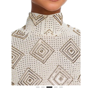 Aqua Gold Sequin long sleeve XL
