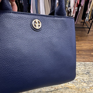 Giani Bernini Navy Pebbled Satchel Bag crossbody