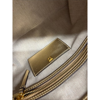 Donna Karan glenwood Metallic woven small Gold Shoulder Bag