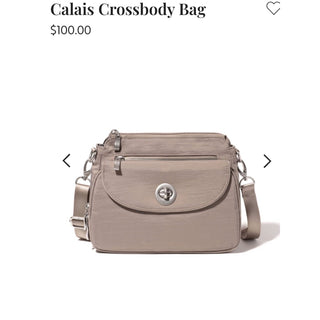 Baggallini Light Taupe Crossbody with Turn-Lock Detail