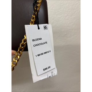 Steve Madden bleena chocolate Clutch with Gold Handle and Chain