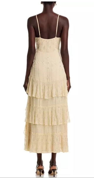 Aqua Cream Beaded cami gown Dress