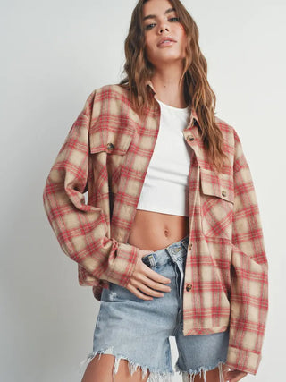 Red Plaid Shirt Jacket
