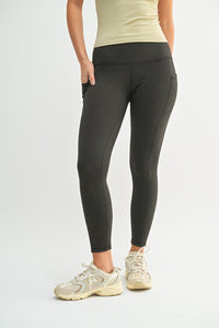 Micro-Ribbed Black Leggings