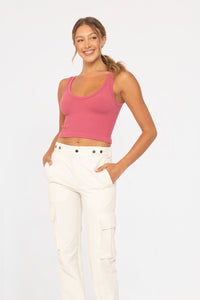 Ribbed Seamless Crop Tank